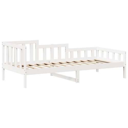 Set dnevnog kreveta i klupe s krovom bijeli 90x190 cm borovina - Bijela 90 x 190 cm Cijena