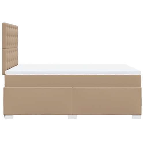 Krevet s oprugama i madrac cappuccino 120x200cm od umjetne kože - Boja cappuccina 120 x 200 cm gumbi Cijena