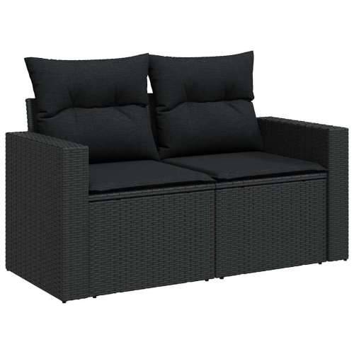Vrtna garnitura - 7-dijelni set vrtnih sofa od poliratana s jastucima crni - Crna sa spremištem 1 Cijena