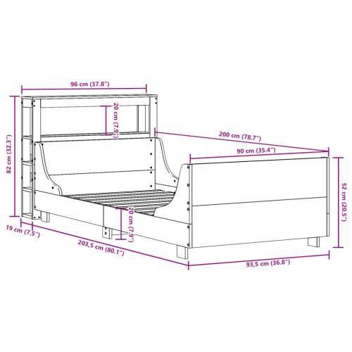 Okvir kreveta bez madraca bijeli 90 x 200 cm masivna borovina - Bijela 90 x 200 cm Cijena