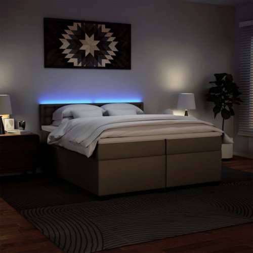 Krevet box spring s madracem cappuccino 200x200cm umjetna koža - Boja cappuccina 200 x 200 cm gumbi Cijena