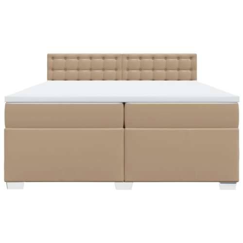 Krevet box spring s madracem cappuccino 200x200cm umjetna koža - Boja cappuccina 200 x 200 cm gumbi Cijena