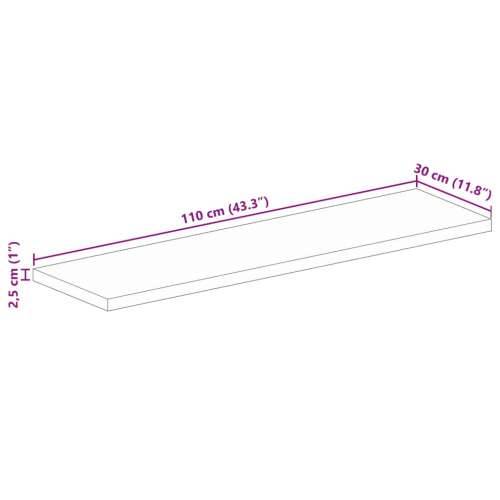 Stolna ploča 110x30x2,5 cm pravokutna od masivnog drva manga - Drvo manga (prirodno) 110 x 30 cm 1 25 mm Cijena