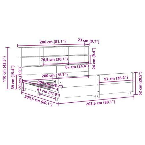Okvir kreveta bez madraca voštano smeđi 200x200 cm od borovine - Voštano smeđa 200 x 200 cm Cijena
