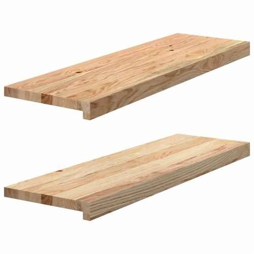 Gazišta za stepenice 2 kom od netretirane masivne hrastovine - Prirodna 80 x 25 x 2 cm 2 Cijena
