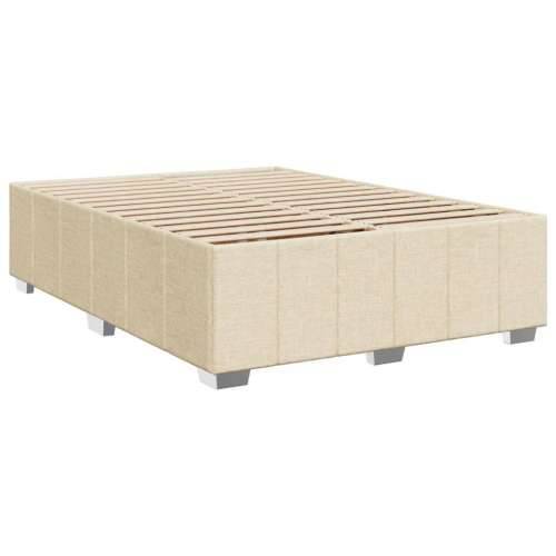 Krevet s oprugama i madracem krem 160x200 cm od tkanine - Krema 160 x 200 cm Blok s kvadratima Cijena