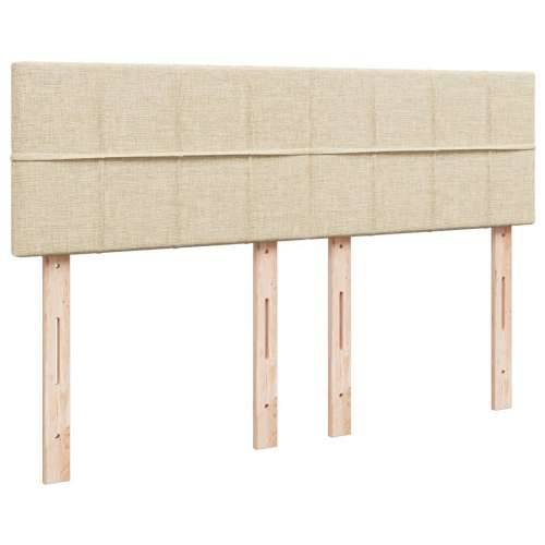Krevet s oprugama i madracem krem 160x200 cm od tkanine - Krema 160 x 200 cm Blok s kvadratima Cijena