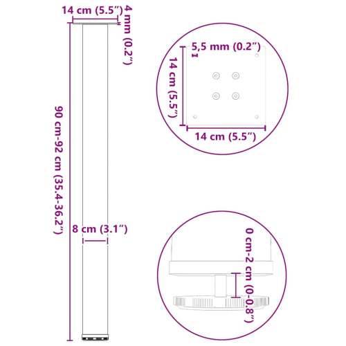 Noge za barski stol 4 kom. antracit 90-92 cm čelik - Antracit 90-92 cm (80 mm) 1 Cijena