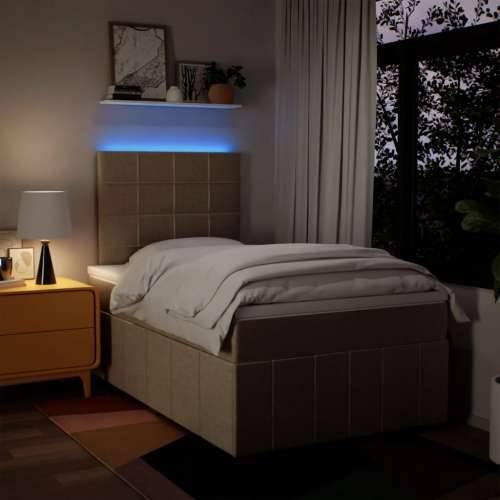 Krevet box spring s madracem krem 120 x 190 cm od tkanine - Krema 120 x 190 cm Blok s kvadratima Cijena