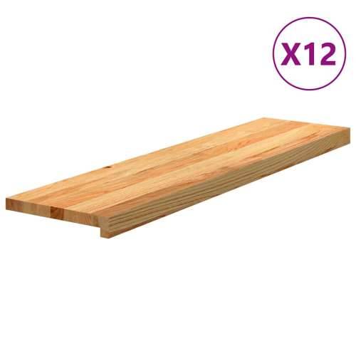 Gazišta stepenice 12 kom svjetlosmeđi 100x25x2 cm masivna hrast - Svjetlosmeđa 100 x 25 x 2 cm 12 Cijena