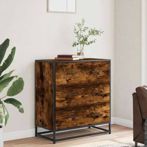 Komoda boja hrasta 68x35x76 cm konstruirano drvo i metal - Dimljeni hrast 1 Cijena
