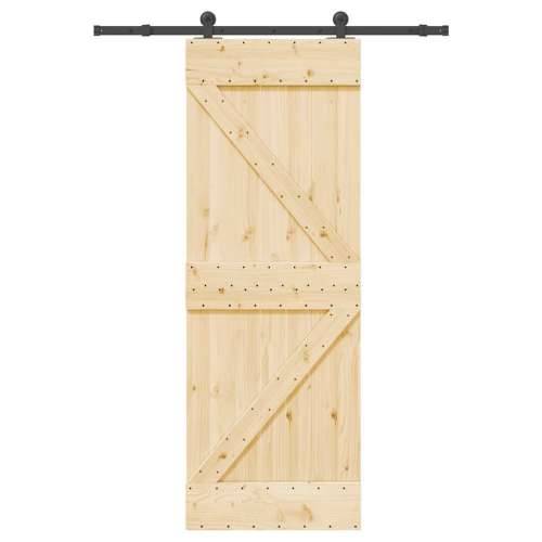Klizna vrata s priborom za montažu 70 x 210 cm masivna borovina - 70 x 210 cm (152.5 cm) 1 Trokutasti Cijena