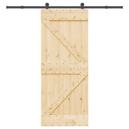 Klizna vrata s priborom za montažu 85 x 210 cm masivna borovina - 85 x 210 cm (213.5 cm) 1 Trokutasti Cijena