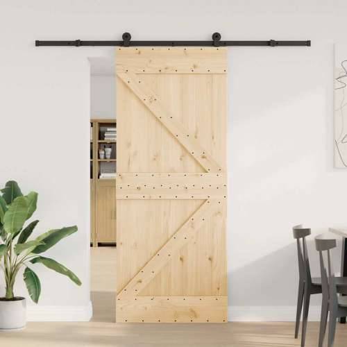 Klizna vrata s priborom za montažu 85 x 210 cm masivna borovina - 85 x 210 cm (213.5 cm) 1 Trokutasti Cijena
