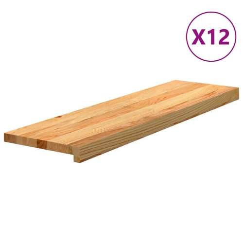 Gazišta stepenice 12 kom svjetlosmeđi 90x25x2 cm masivna hrast - Svjetlosmeđa 90 x 25 x 2 cm 12 Cijena
