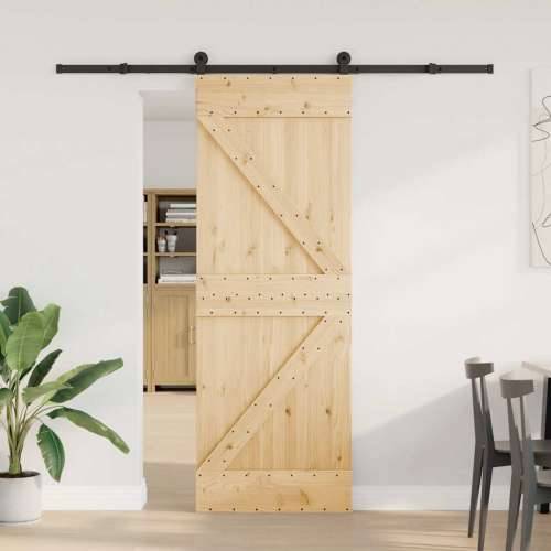 Klizna vrata s priborom za montažu 70 x 210 cm masivna borovina - 70 x 210 cm (213.5 cm) 1 Trokutasti Cijena