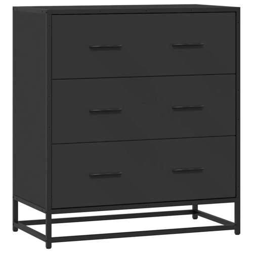 Komoda crna 68x35x76 cm konstruirano drvo i metal - Crna 1 Cijena