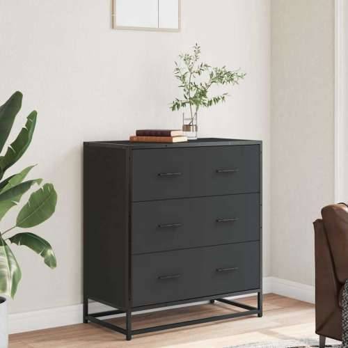 Komoda crna 68x35x76 cm konstruirano drvo i metal - Crna 1 Cijena
