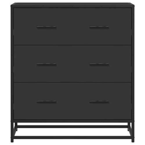 Komoda crna 68x35x76 cm konstruirano drvo i metal - Crna 1 Cijena