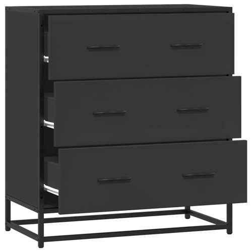 Komoda crna 68x35x76 cm konstruirano drvo i metal - Crna 1 Cijena