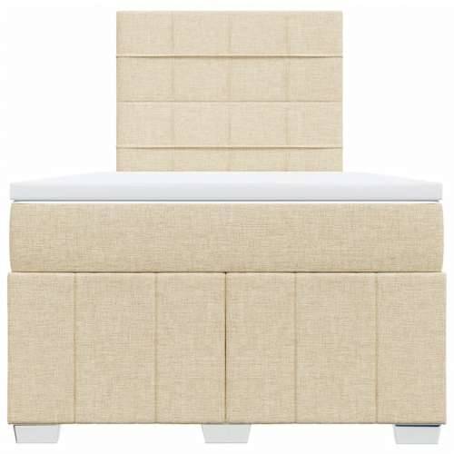 Krevet box spring s madracem krem 120 x 190 cm od tkanine - Krema 120 x 190 cm Blok s kvadratima Cijena
