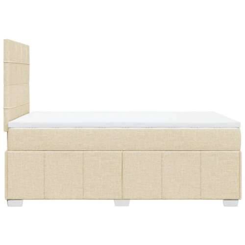 Krevet box spring s madracem krem 120 x 190 cm od tkanine - Krema 120 x 190 cm Blok s kvadratima Cijena