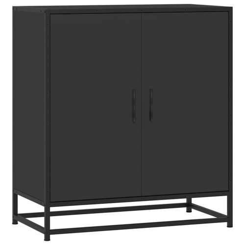 Komoda crna 68x35x76 cm konstruirano drvo i metal - Crna 1 Cijena
