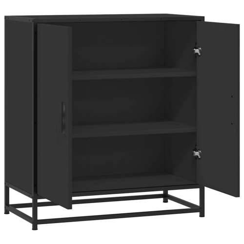 Komoda crna 68x35x76 cm konstruirano drvo i metal - Crna 1 Cijena