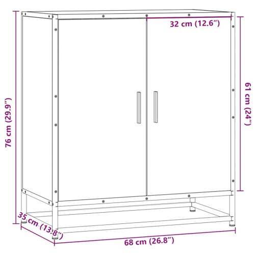 Komoda crna 68x35x76 cm konstruirano drvo i metal - Crna 1 Cijena