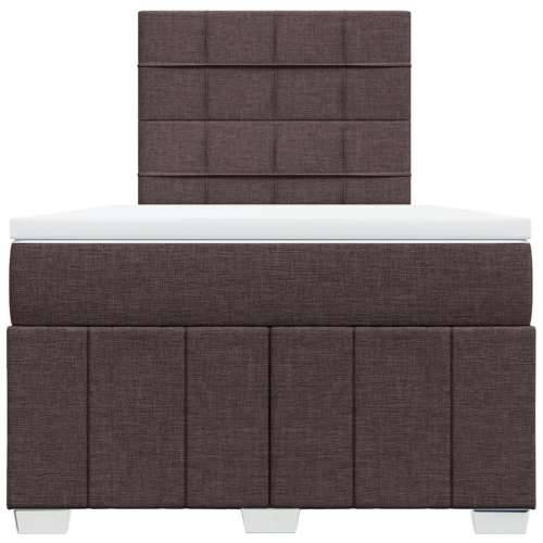 Krevet box spring s madracem tamnosmeđi 120 x 190 cm od tkanine - Tamno smeđa 120 x 190 cm Blok s kvadratima Cijena