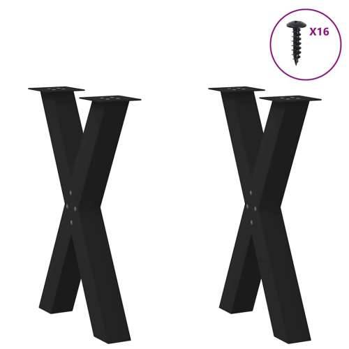 Noge za blagovaonski stol u obliku slova X, 2 kom, crne, 60 x (72-73) cm, čelik - Crna 60 x (72-73) cm (80 mm) 2 1 Cijena