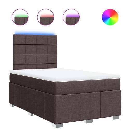 Krevet box spring s madracem tamnosmeđi 120 x 190 cm od tkanine - Tamno smeđa 120 x 190 cm Blok s kvadratima Cijena
