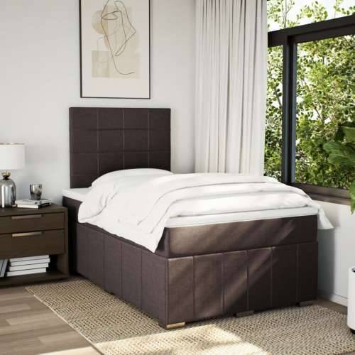 Krevet box spring s madracem tamnosmeđi 120 x 190 cm od tkanine - Tamno smeđa 120 x 190 cm Blok s kvadratima Cijena