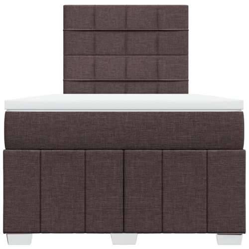 Krevet box spring s madracem tamnosmeđi 120 x 190 cm od tkanine - Tamno smeđa 120 x 190 cm Blok s kvadratima Cijena