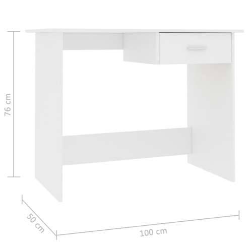 Radni stol bijeli 100 x 50 x 76 cm od iverice Cijena