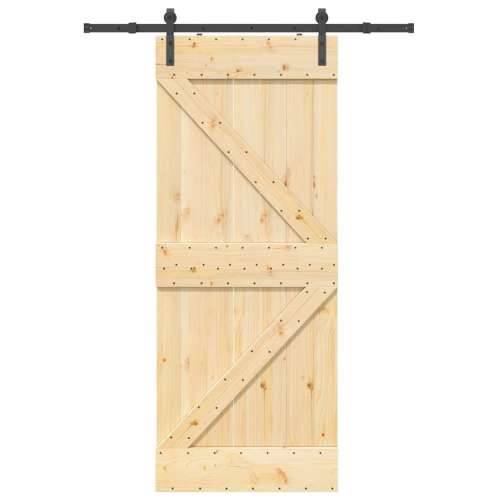 Klizna vrata s priborom za montažu 85 x 210 cm masivna borovina - 85 x 210 cm (152.5 cm) 1 Trokutasti Cijena
