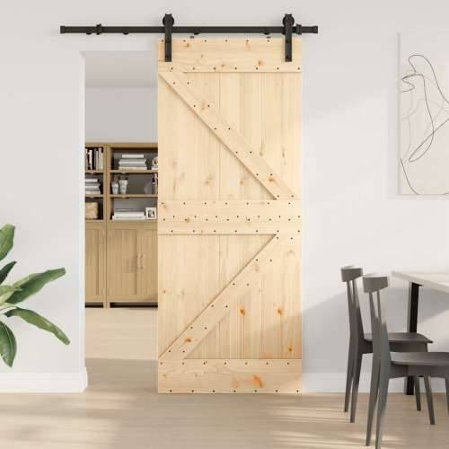 Klizna vrata s priborom za montažu 85 x 210 cm masivna borovina - 85 x 210 cm (152.5 cm) 1 Trokutasti Cijena