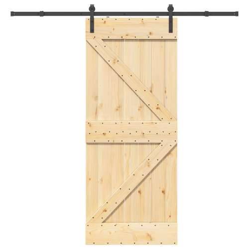 Klizna vrata s priborom za montažu 85 x 210 cm masivna borovina - 85 x 210 cm (213.5 cm) 1 Trokutasti Cijena