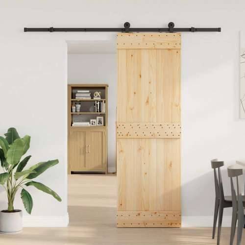Klizna vrata s priborom za montažu 70 x 210 cm masivna borovina - 70 x 210 cm (213.5 cm) 1 Gladak dizajn Cijena