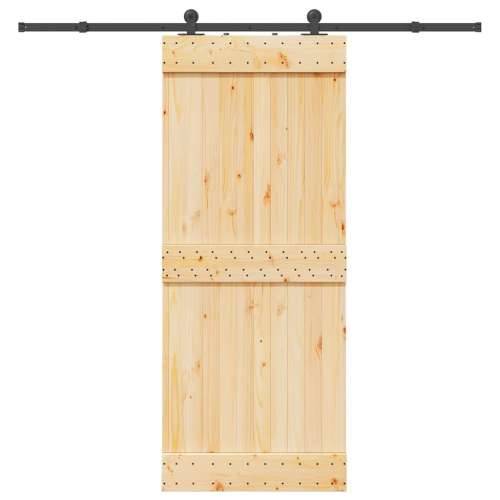 Klizna vrata s priborom za montažu 85 x 210 cm masivna borovina - 85 x 210 cm (213.5 cm) 1 Gladak dizajn Cijena