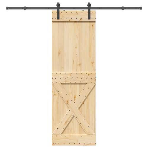 Klizna vrata s priborom za montažu 70 x 210 cm masivna borovina - 70 x 210 cm (213.5 cm) 1 križni dizajn Cijena