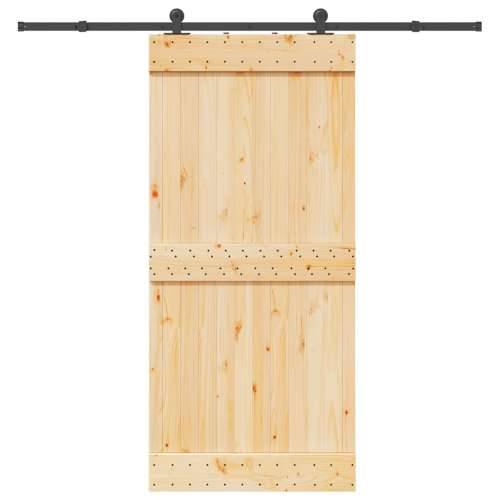 Klizna vrata s priborom za montažu 95 x 210 cm masivna borovina - 95 x 210 cm (213.5 cm) 1 Gladak dizajn Cijena