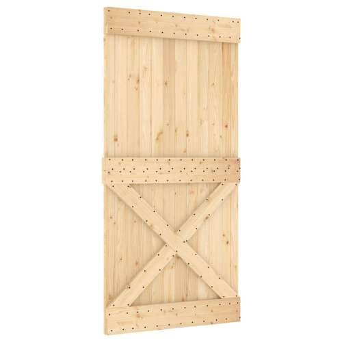 Klizna vrata s priborom za montažu 100x210 cm masivna borovina - 100 x 210 cm (213.5 cm) 1 križni dizajn Cijena