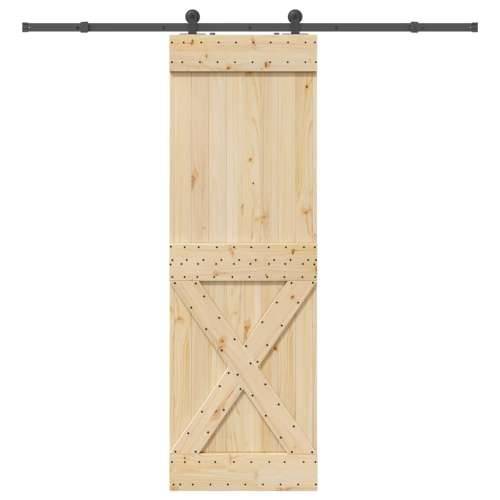 Klizna vrata s priborom za montažu 70 x 210 cm masivna borovina - 70 x 210 cm (213.5 cm) 1 križni dizajn Cijena