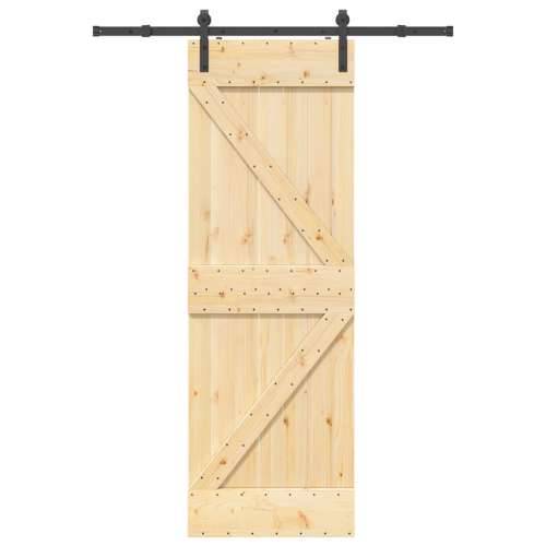 Klizna vrata s priborom za montažu 70 x 210 cm masivna borovina - 70 x 210 cm (152.5 cm) 1 Trokutasti Cijena