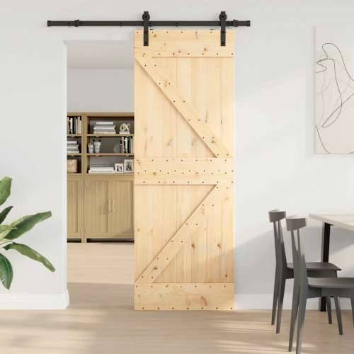 Klizna vrata s priborom za montažu 70 x 210 cm masivna borovina - 70 x 210 cm (152.5 cm) 1 Trokutasti Cijena