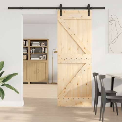 Klizna vrata s priborom za montažu 70 x 210 cm masivna borovina - 70 x 210 cm (213.5 cm) 1 Trokutasti Cijena