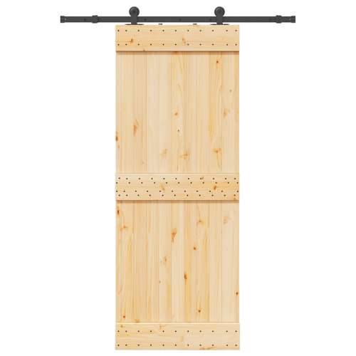 Klizna vrata s priborom za montažu 80 x 210 cm masivna borovina - 80 x 210 cm (152.5 cm) 1 Gladak dizajn Cijena