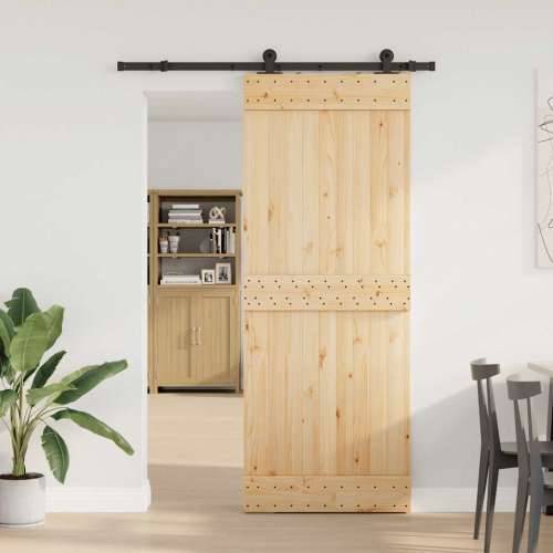 Klizna vrata s priborom za montažu 80 x 210 cm masivna borovina - 80 x 210 cm (152.5 cm) 1 Gladak dizajn Cijena