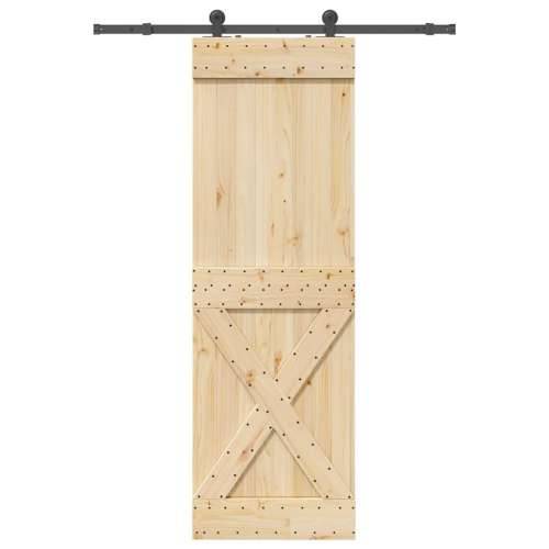 Klizna vrata s priborom za montažu 70 x 210 cm masivna borovina - 70 x 210 cm (152.5 cm) 1 križni dizajn Cijena